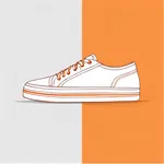 orange-and-white canvas sneakers image